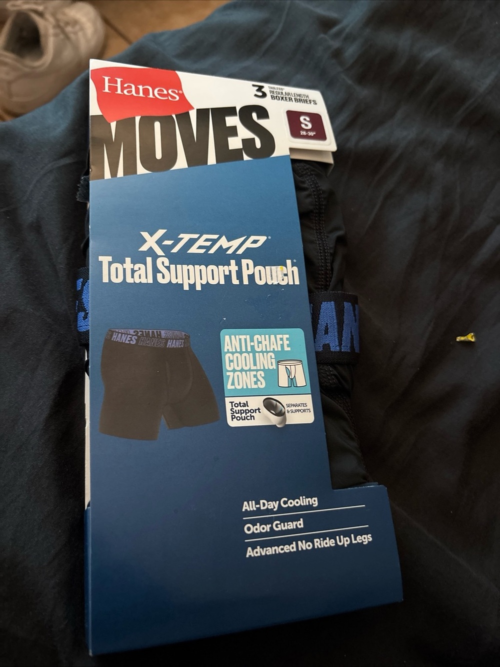 Hanes Moves X-Temp Total Support Pouch Boxer Briefs - Black - S